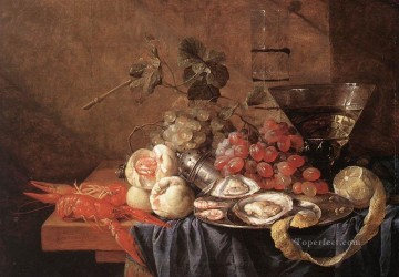 Naturaleza muerta clásica Painting - Frutas y trozos de mar bodegón Jan Davidsz de Heem